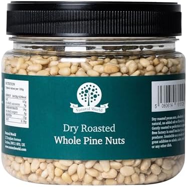 Nutural World Dry Roasted Whole Pine Nuts – Unsalted Vegan Snack (500g)