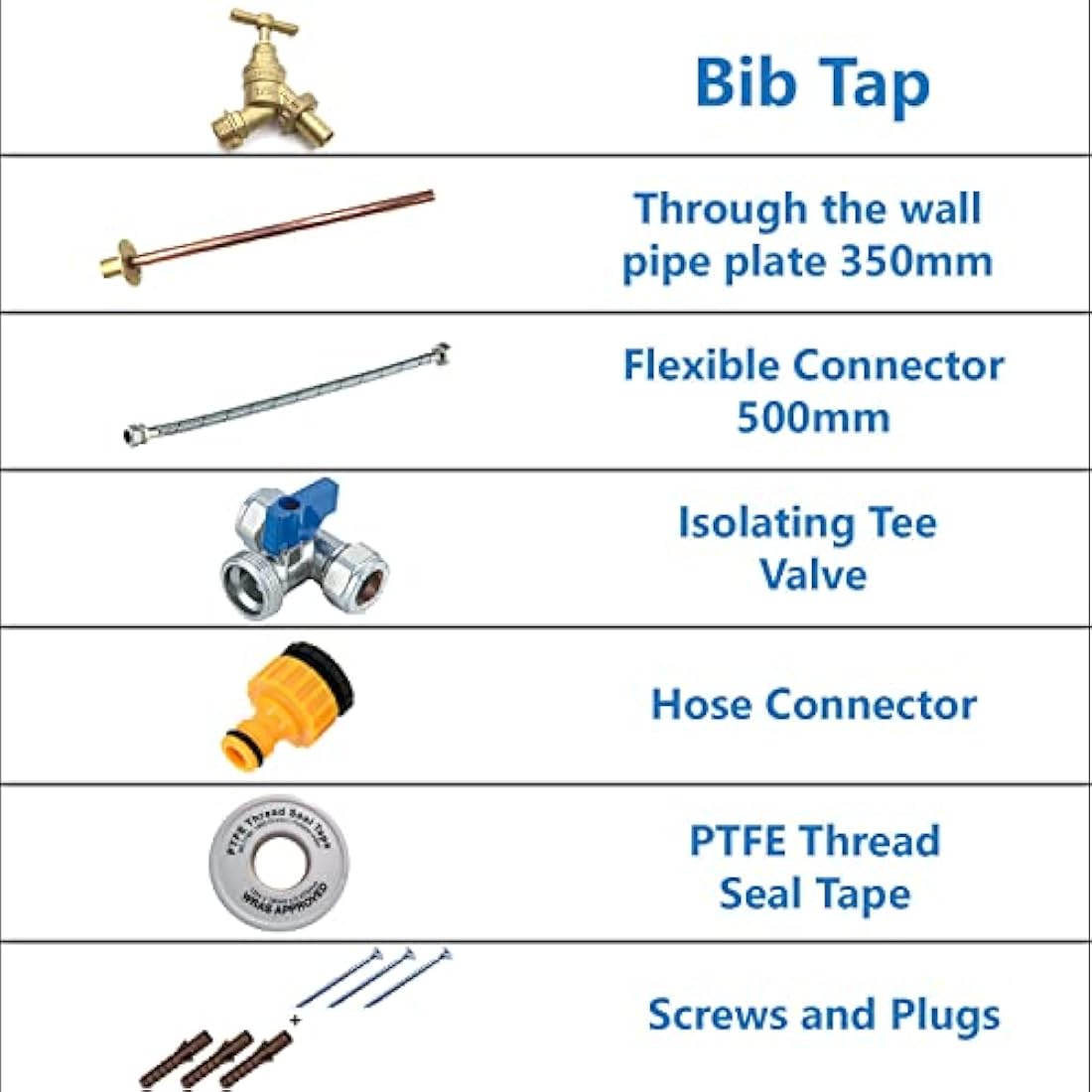 Pipestation Garden Outside Tap Kit – Complete Hose Fitting Set with Wallplate