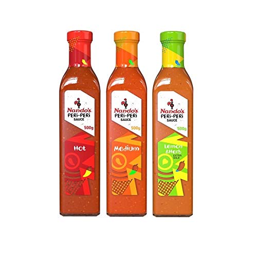 Nando's Peri-Peri Sauce Collection – Gourmet Hot Sauce (500g, Pack of 3)
