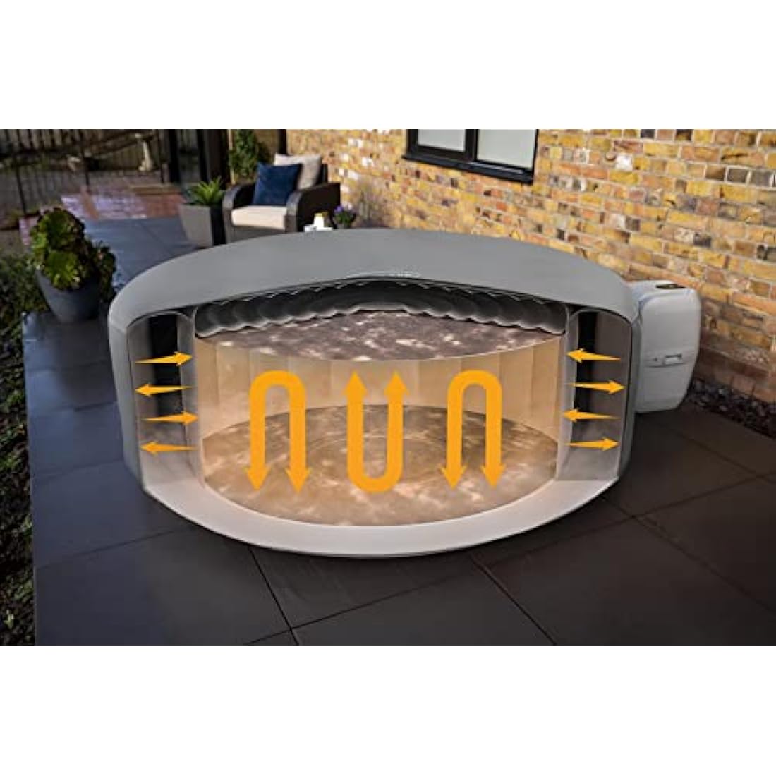 Lay-Z-Spa Thermal Hot Tub Cover - 196cm Round Energy Efficient Grey