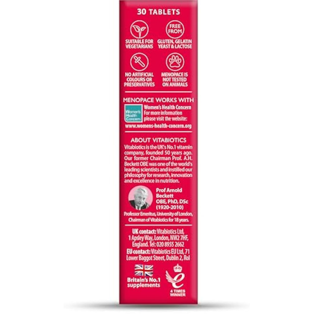Vitabiotics Menopace Original - Menopause Support Supplement - 30 Tablets