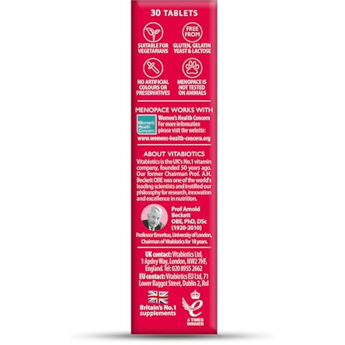 Vitabiotics Menopace Original - Menopause Support Supplement - 30 Tablets