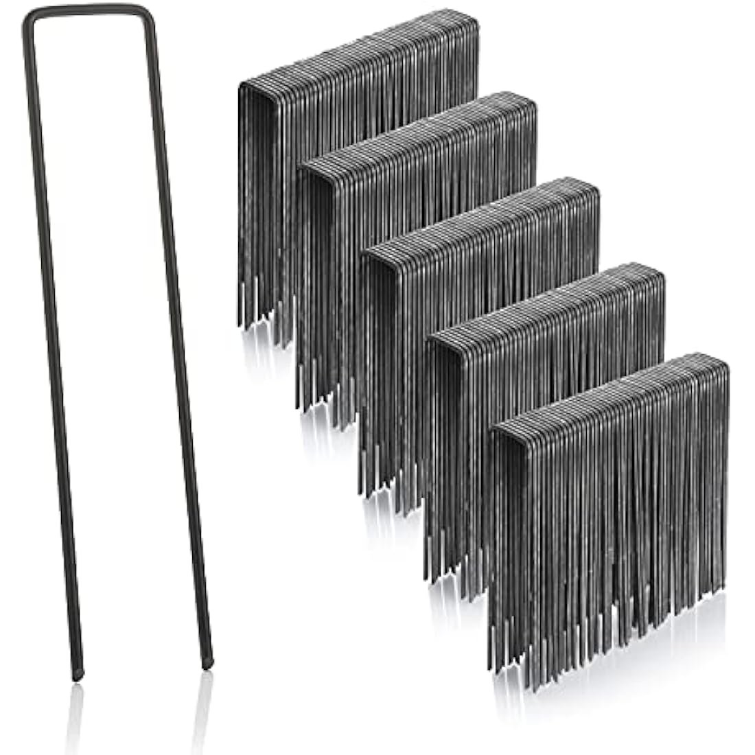 GardenMate 250 Pack U-Shaped Garden Pegs – 150mm Carbon Steel Staples
