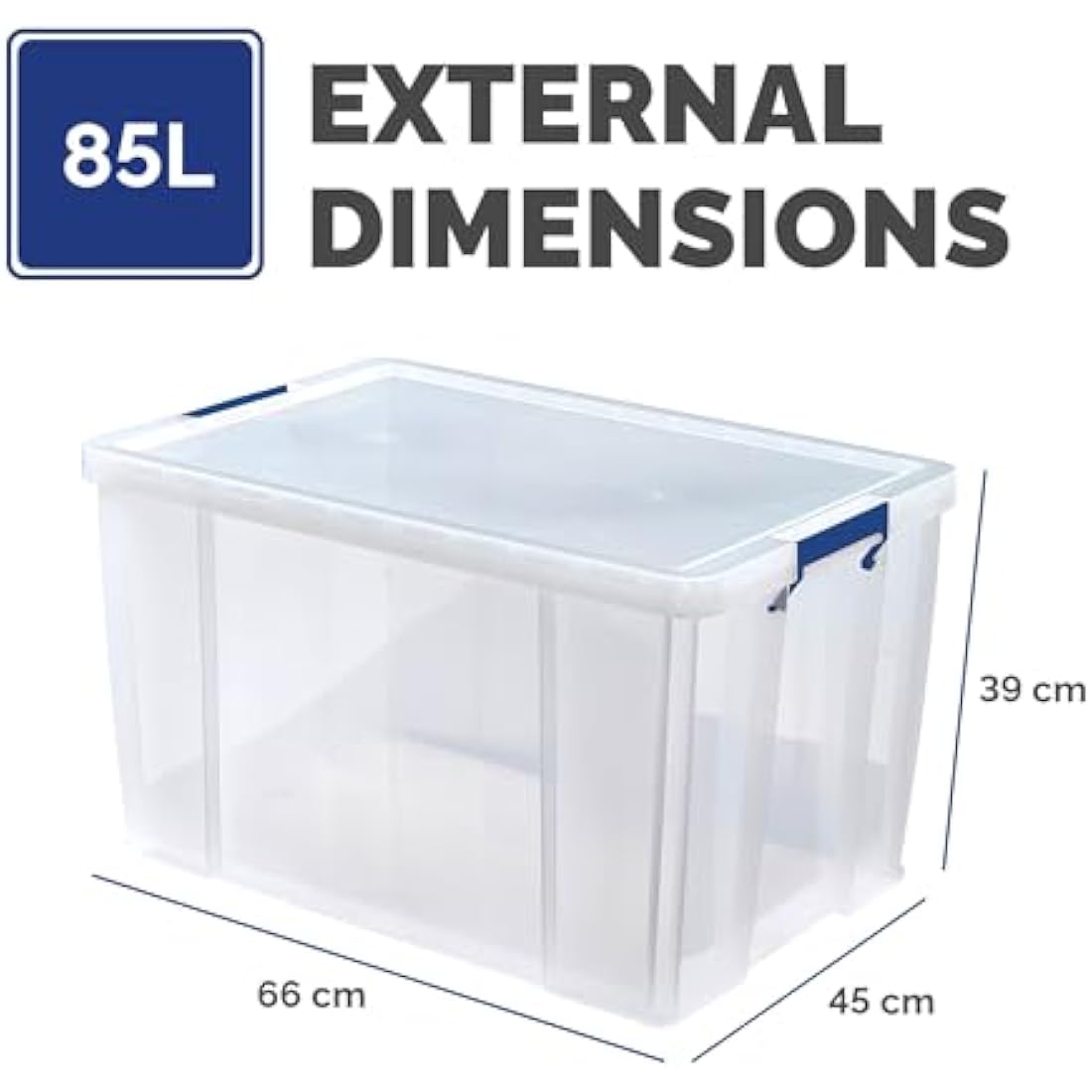 Bankers Box ProStore 85L Stackable Plastic Storage Box with Lid – Clear