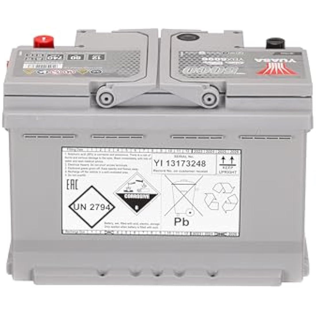 Yuasa YBX5096 12V 80Ah 740CCA Silver High Performance Car Battery
