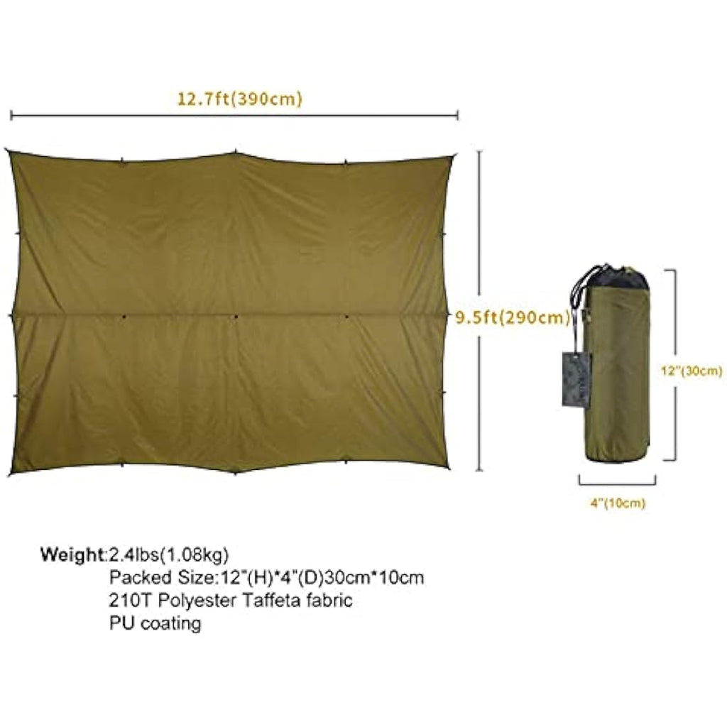OneTigris Bulwark Camping Tarp | Waterproof SilNylon Bushcraft Shelter