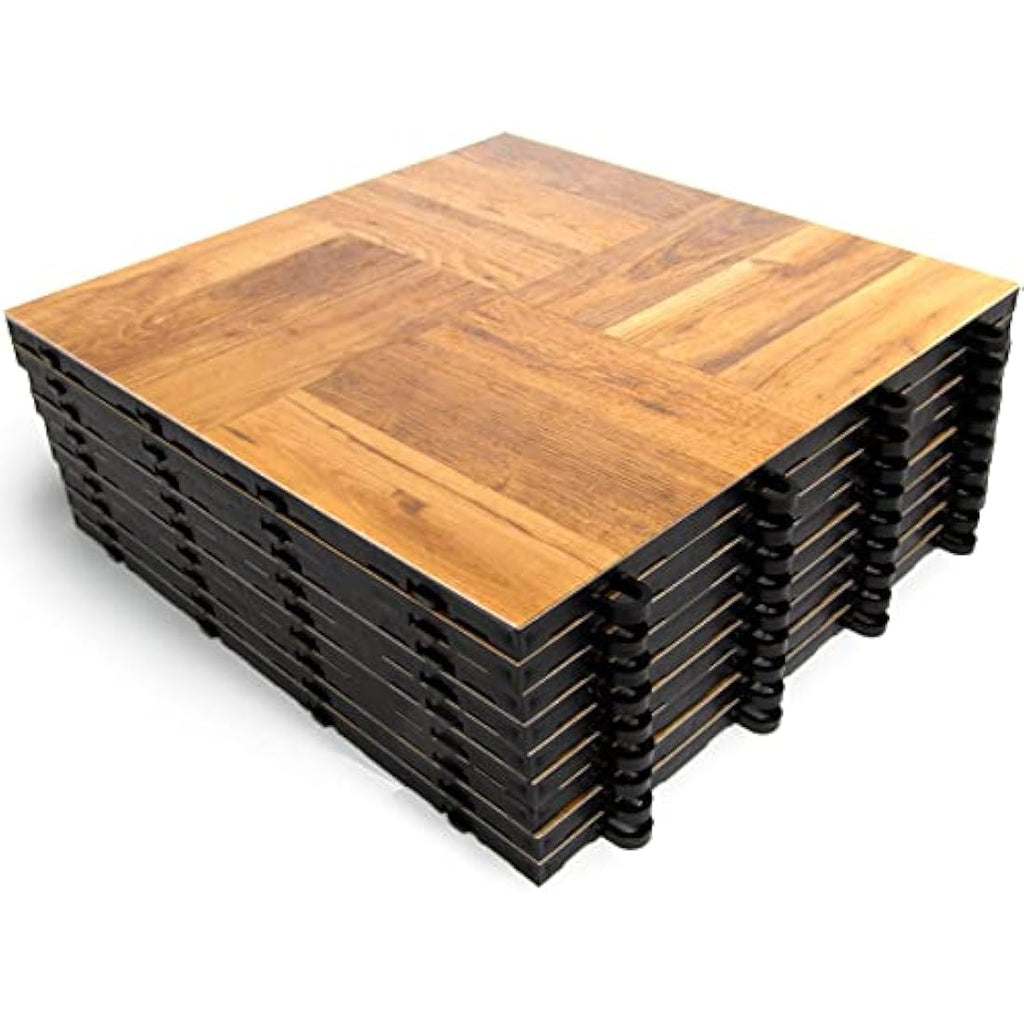 SnapFloors 3'x3' Modular Dance Floor Kit – Oak Interlocking Tiles