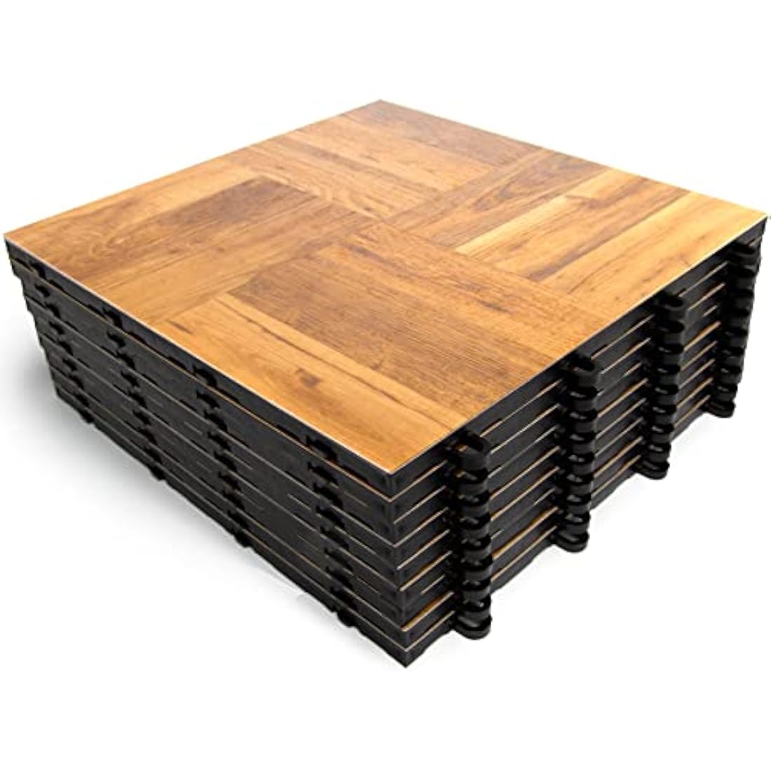 SnapFloors 3'x3' Modular Dance Floor Kit – Oak Interlocking Tiles