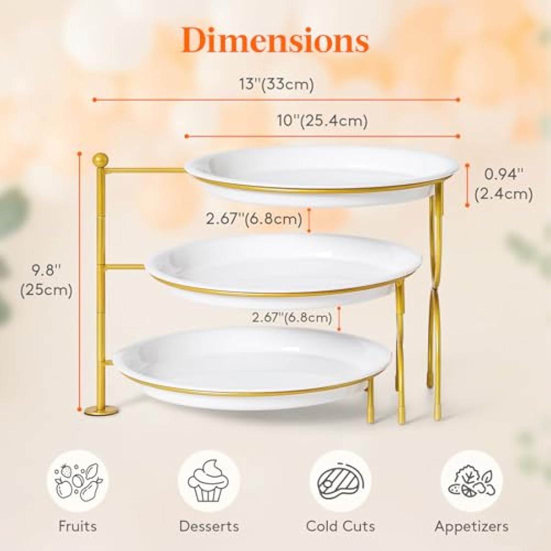 Lifewit 3 Tier Serving Tray | Round Plastic Dessert Display Stand