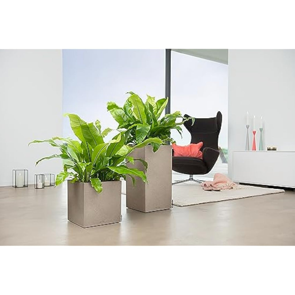 LECHUZA CANTO Stone 40 High Self-Watering Planter – Sand Beige