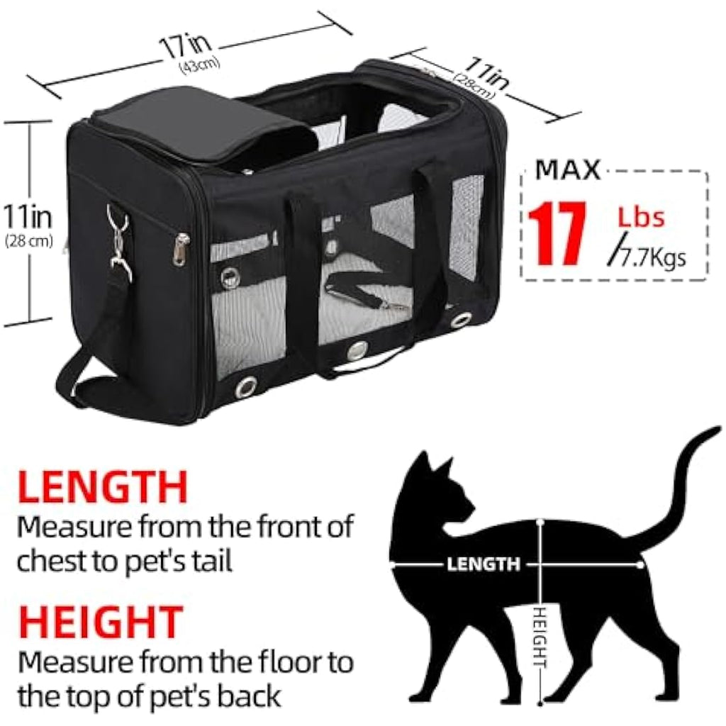 Dycietx Airline Approved Soft Sided Pet Carrier Bag for Cats and Dogs