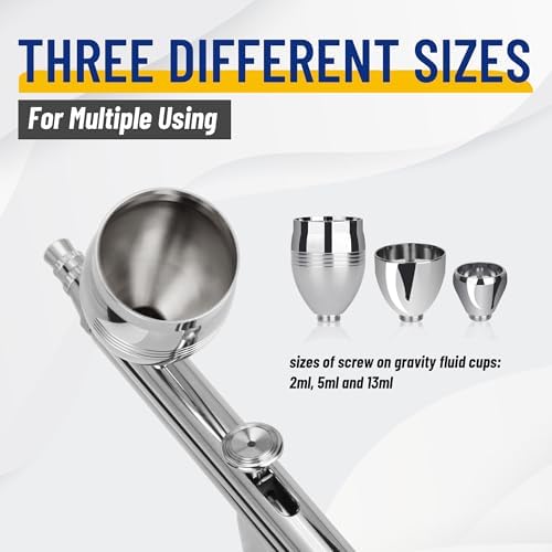 Fengda Dual Action Airbrush Set | 3 Nozzles & 3 Gravity Feed Cups