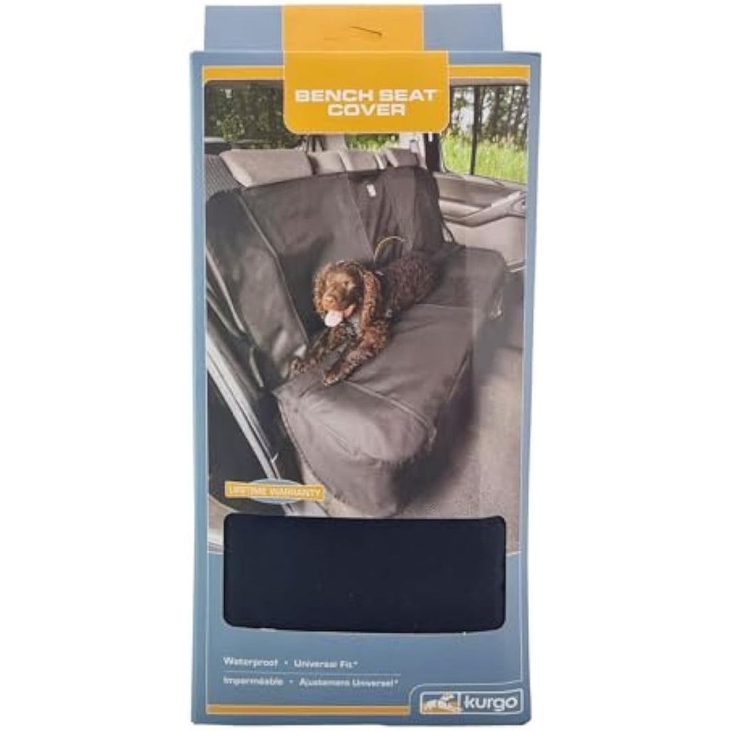 Kurgo Dog Car Seat Cover | Waterproof Bench Protector - Black, 55"