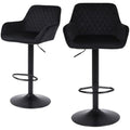Velvet Swivel Bar Stools Set of 2 | Adjustable Counter Chairs
