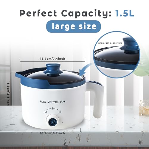 Ksedcon Electric Wax Melter | 1.5L Non-Stick Candle Making Pot with Lid