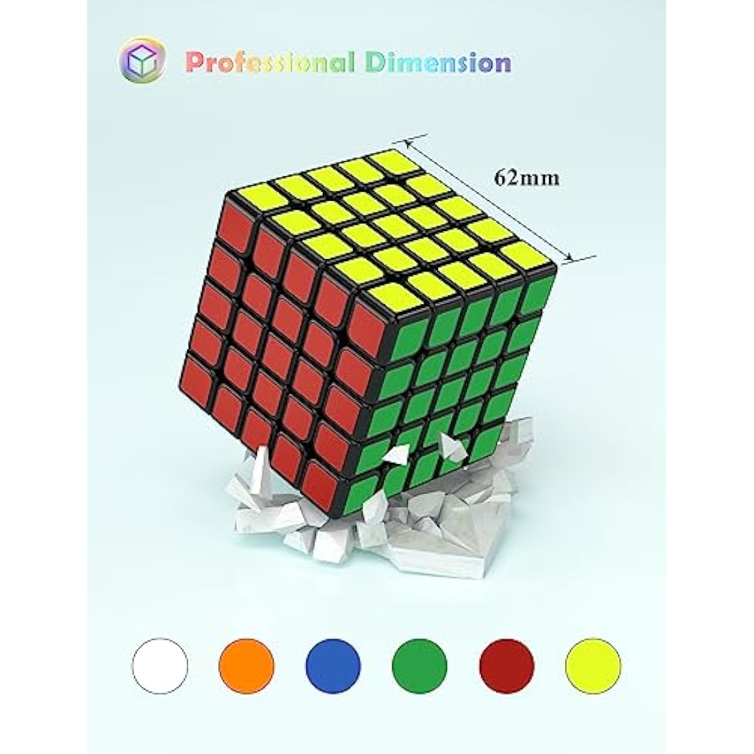 Roxenda 5x5 Speed Cube | Smooth Magic Puzzle Toy for Kids & Adults