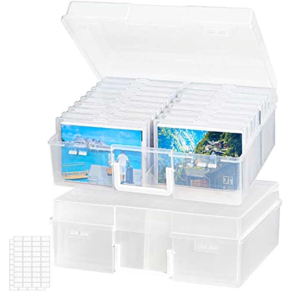 Lifewit 4x6 Photo Storage Box - 36 Inner Cases Clear Plastic Organizer