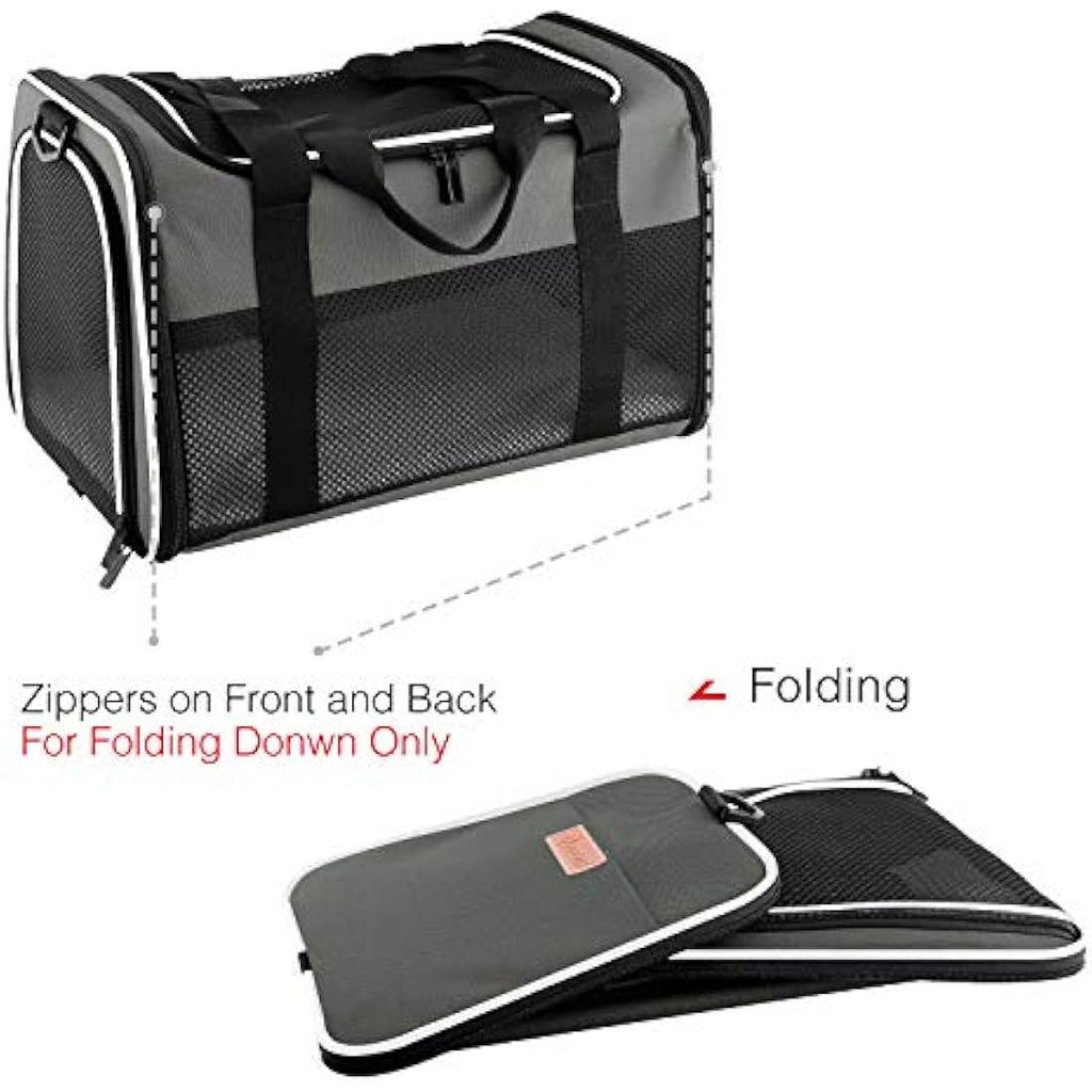 Airline Approved Soft-Sided Collapsible Pet Carrier - Brown