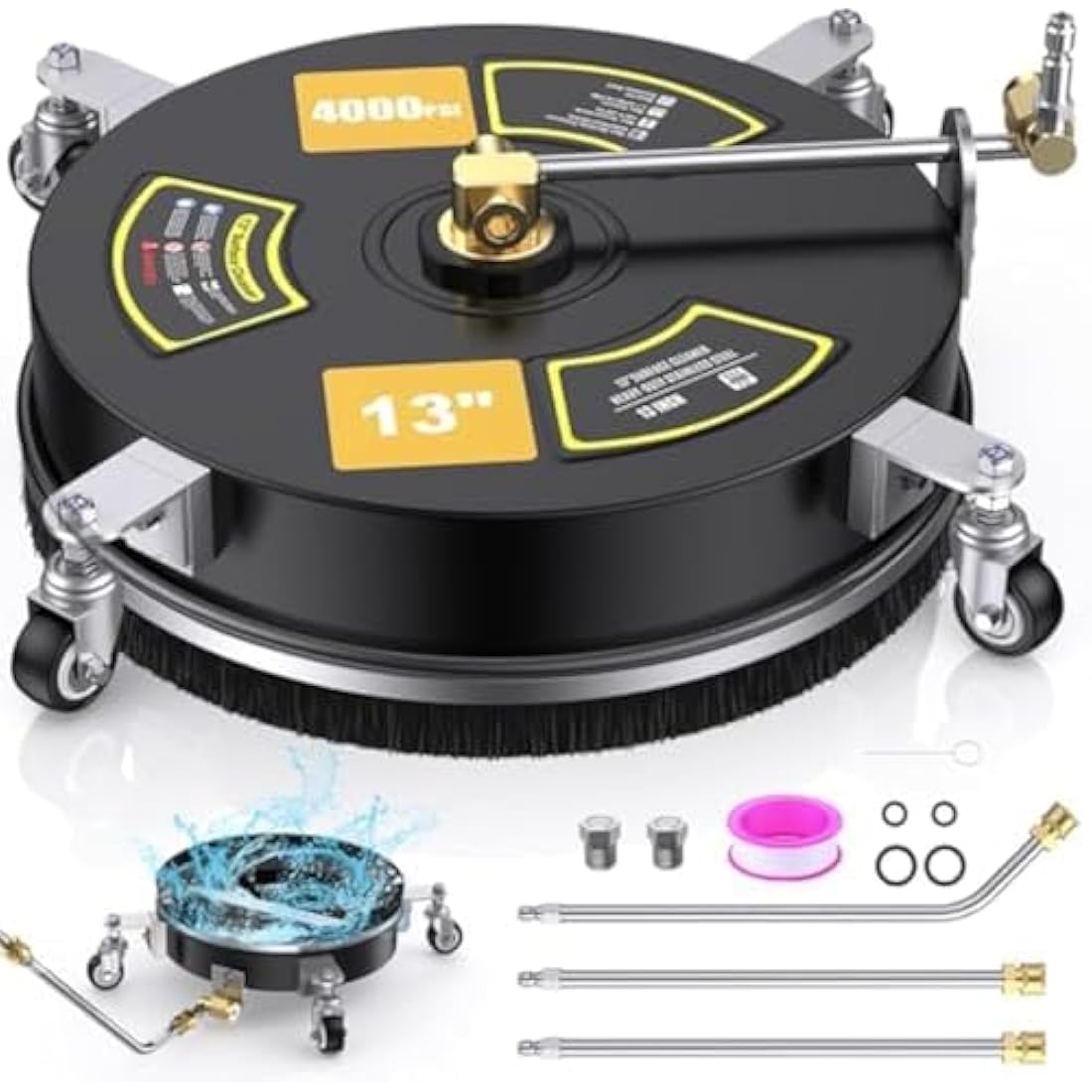 HoldOneLight 13" Pressure Washer Surface & Undercarriage Cleaner, 4000 PSI