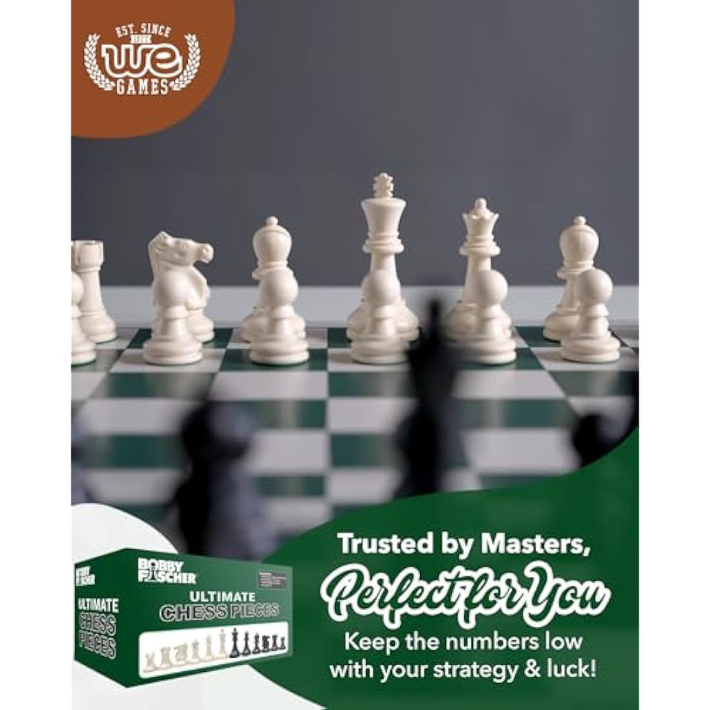 WE Games Triple Weighted Staunton Chess Pieces - 3.75 Inch King