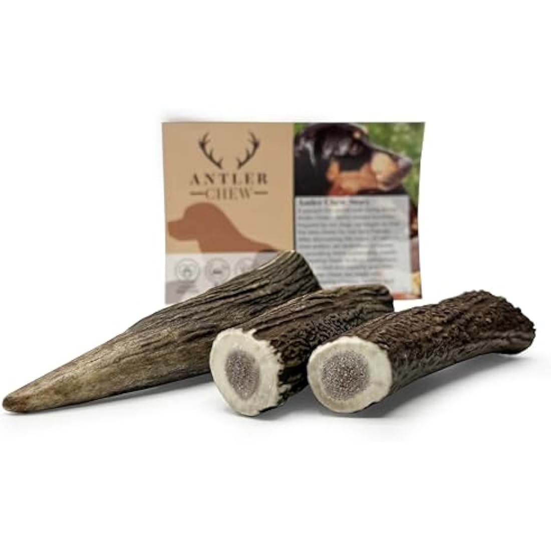 Jolof Store Antler Dog Chews – 3-Pack Medium Naturally Shed Deer Antlers