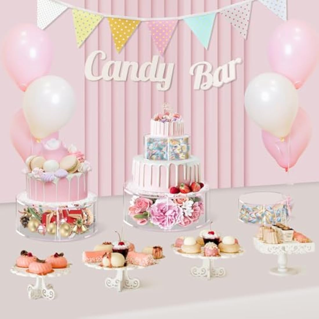 2-Piece Fillable Acrylic Cake Stand Set | 6 & 10 Inch Risers