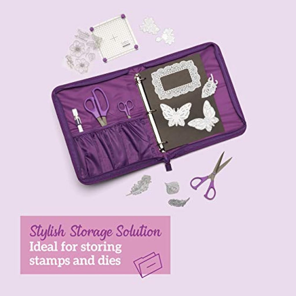 Crafter’s Companion Large Die & Stamp Storage Folder – Purple Fabric