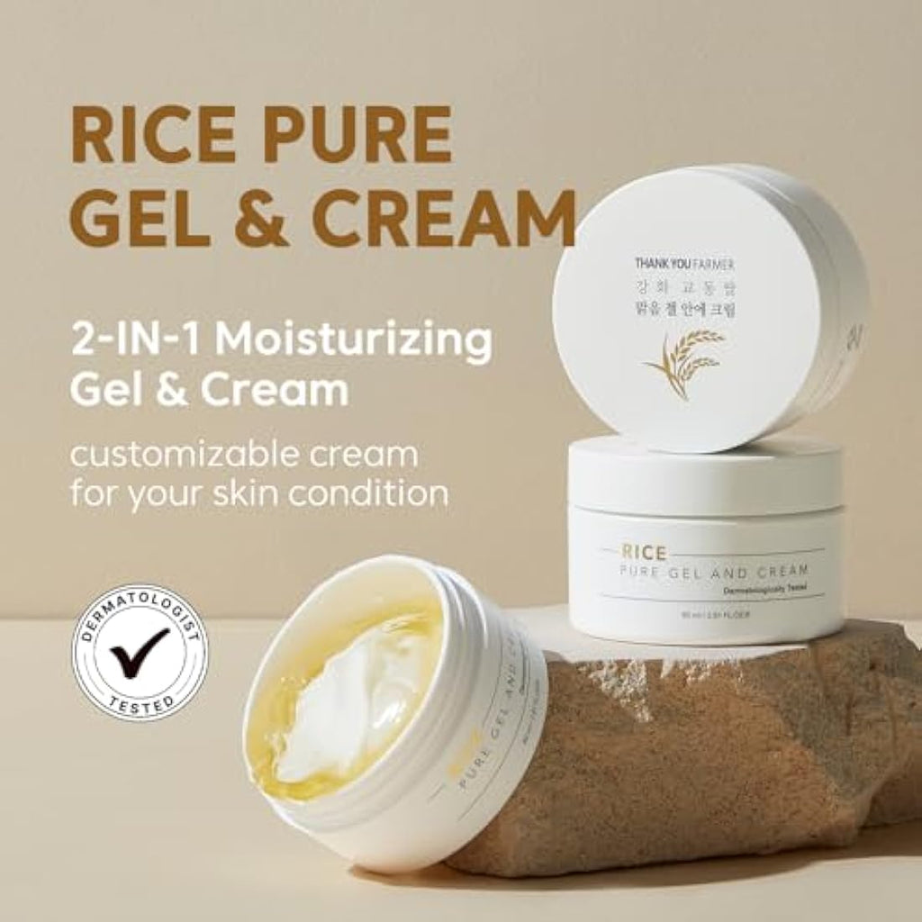 Thank You Farmer Rice Pure Gel and Cream - Hydrating Korean Skincare