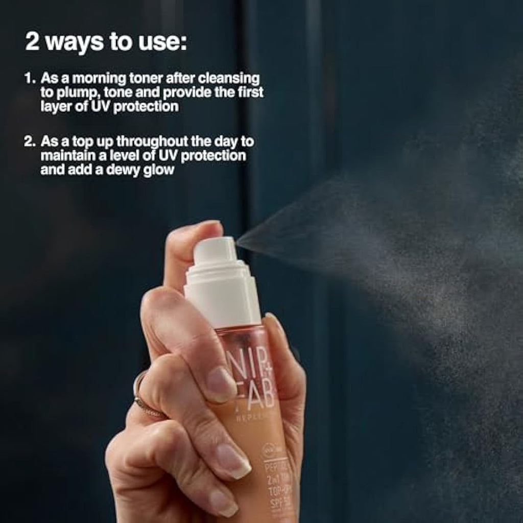 Nip+Fab Peptide Fix 2-in-1 SPF 50 Mist - Hydrating Skincare Spray 75ml