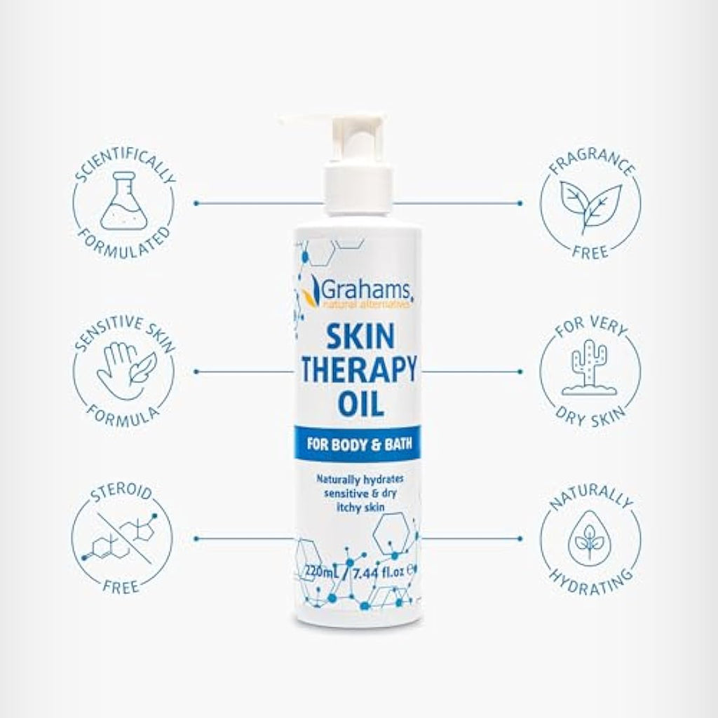 Grahams Natural Skin Therapy Body Oil – Eczema & Itch Relief (220ml)