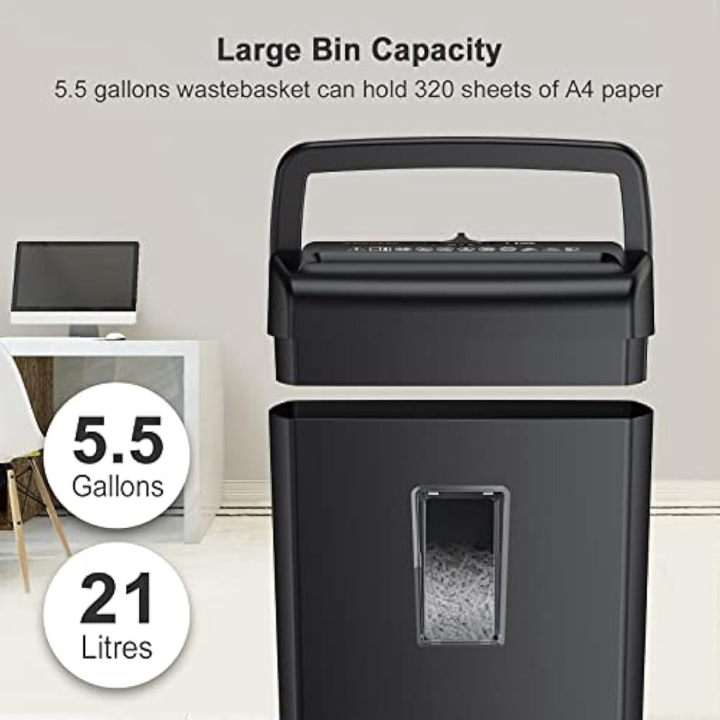 Bonsaii 10-Sheet Cross-Cut Paper Shredder – 21L Home Office Machine