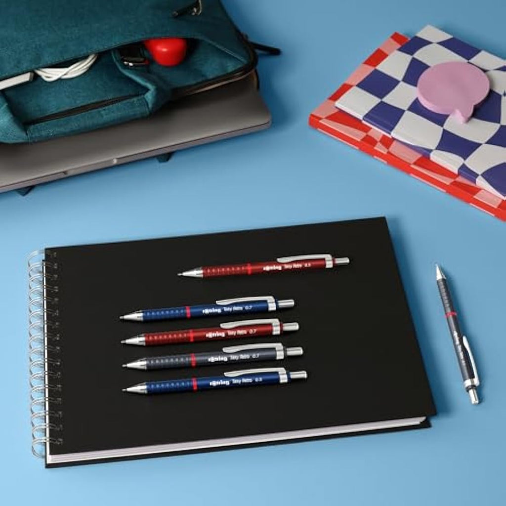 rOtring Tikky Retro Mechanical Pencils | 0.7mm 2B Grey | 12 Count