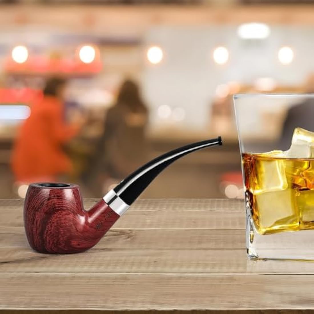 Joyoldelf Handmade Tobacco Pipe Set – Flat Bottom Smoking Kit with Gift Box