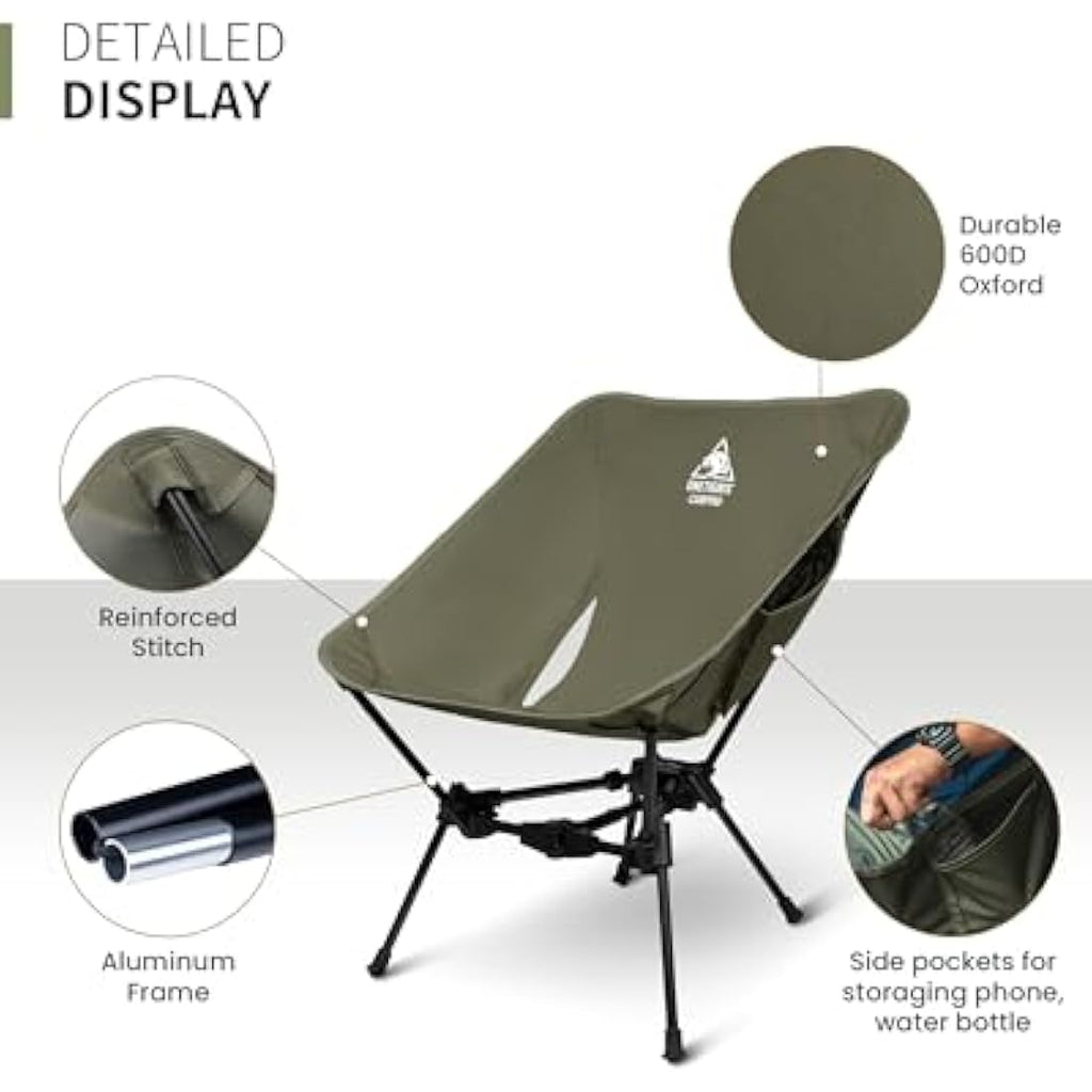 OneTigris Tigerblade Camping Chair – Lightweight 7075 Aluminum, 330lb Capacity
