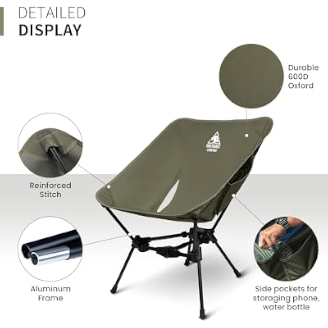 OneTigris Tigerblade Camping Chair – Lightweight 7075 Aluminum, 330lb Capacity