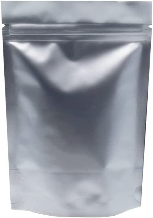 WACCOMT Silver Mylar Foil Bags – 50 Pack Smell Proof Stand Up Pouches