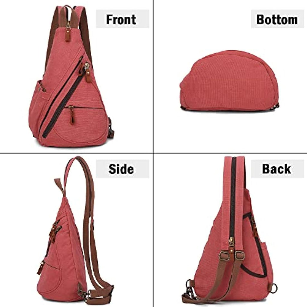 VARLIVOO Waterproof Canvas Sling Bag – Unisex Crossbody Hiking Daypack