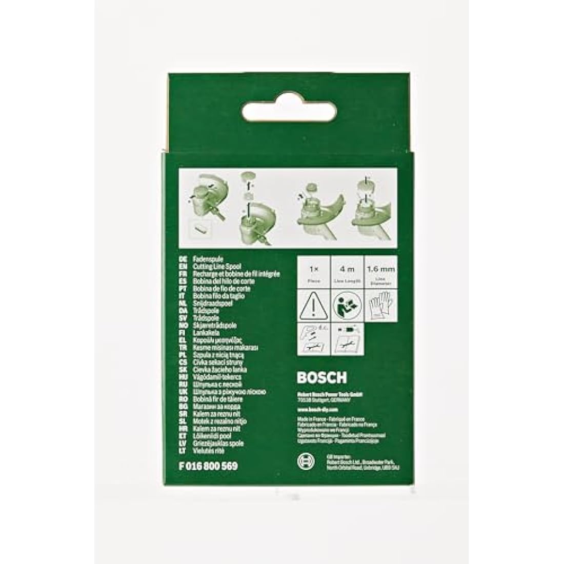 Bosch Trimmer Spool Cutting Line - 4m x 1.6mm for Garden Trimmers