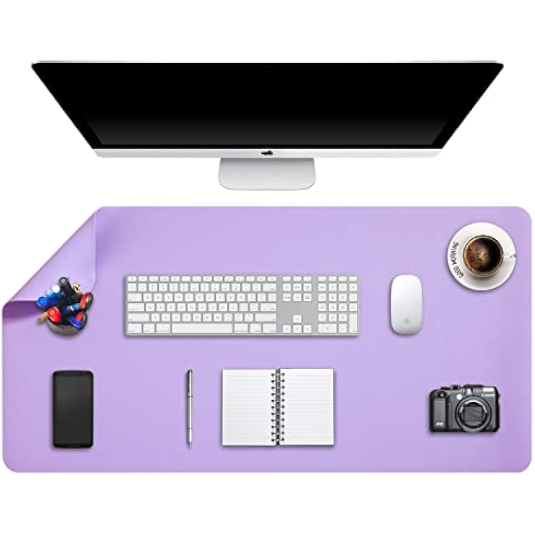 DOBAOJIA Large PU Leather Desk Pad – Waterproof Dual-Side Mouse Mat