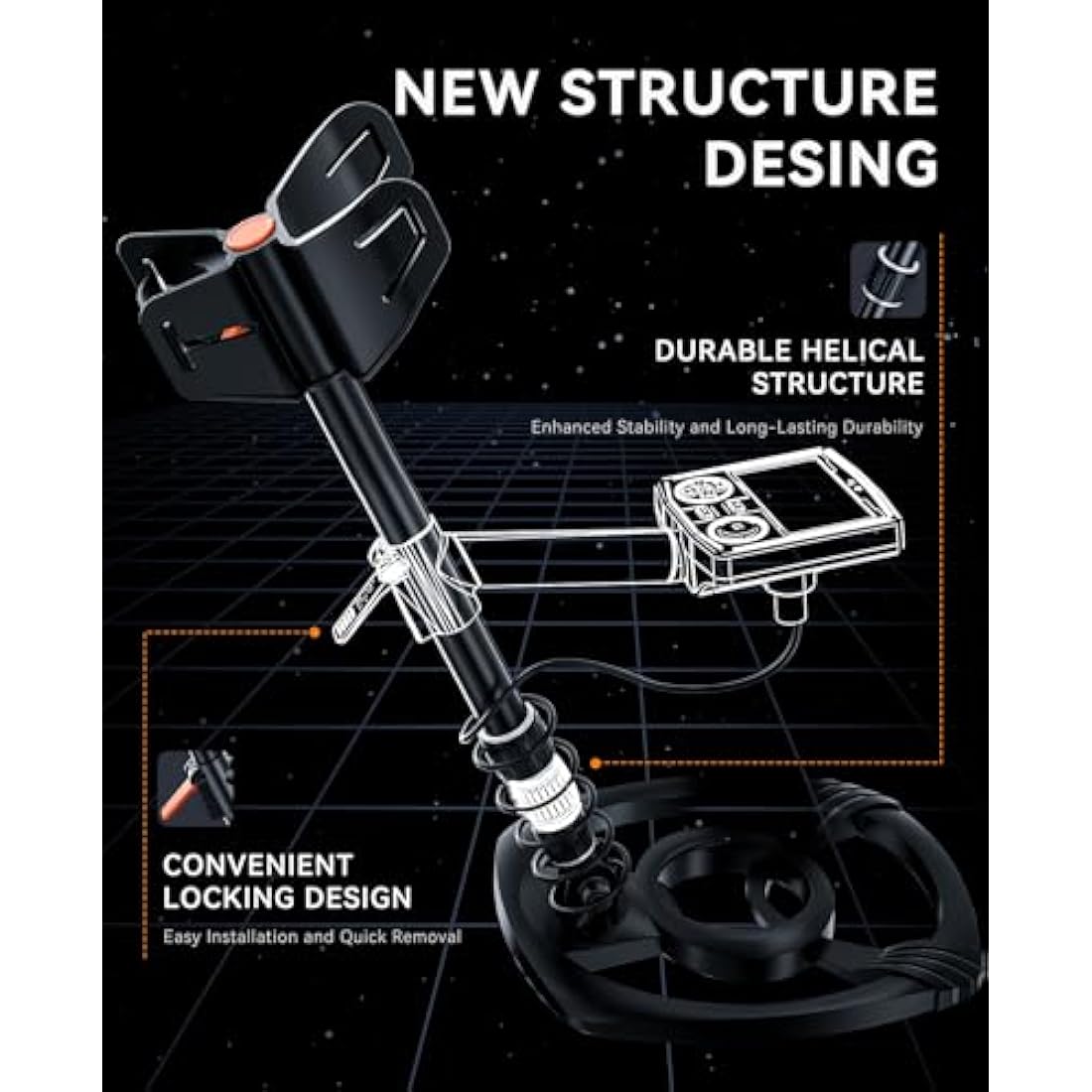 SUNPOW Professional Metal Detector – Waterproof IP68 Coil & 5 Modes