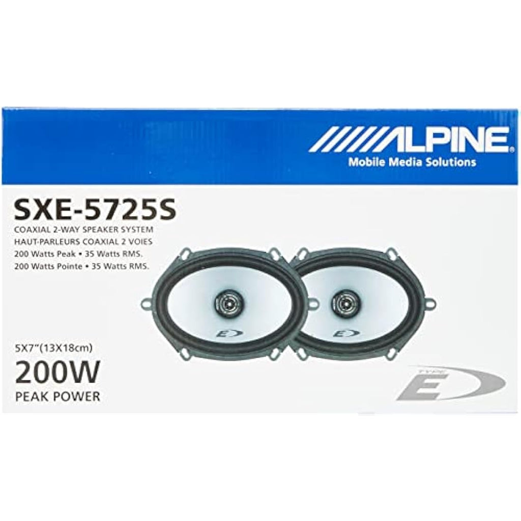 Alpine SXE-5725S 5x7 Zoll 2-Wege Koaxial Lautsprecher (200W), Schwarz