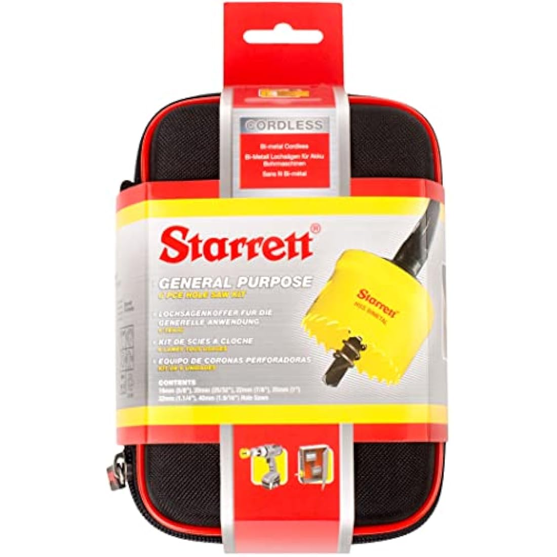 Starrett 6-Piece Bi-Metal Hole Saw Kit | Cobalt Smooth Cutting Arbor Set
