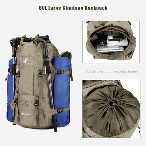 60L Waterproof Hiking Backpack – Lightweight Camping Rucksack