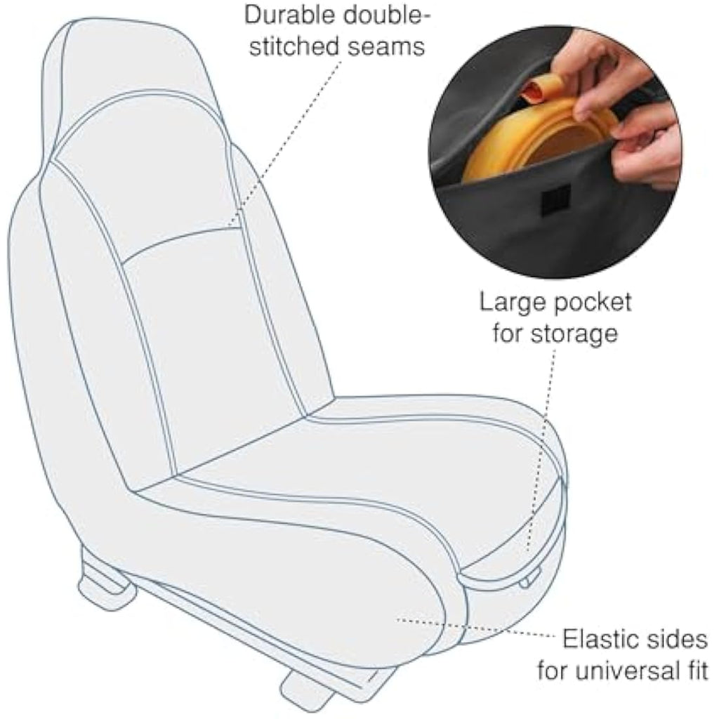 Kurgo Co-Pilot Dog Bucket Seat Cover | Waterproof & Washable - Black