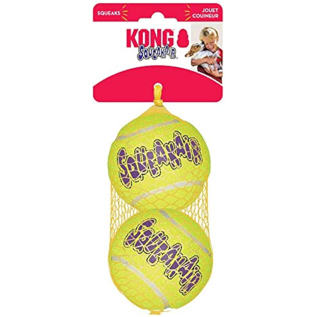 KONG SqueakAir Balls - Durable Squeaky Dog Fetch Toys for Large Dogs (2pk)