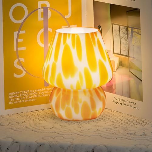 MLOQI Mushroom Lamp – Vintage Glass Table Lamp for Aesthetic Room Decor