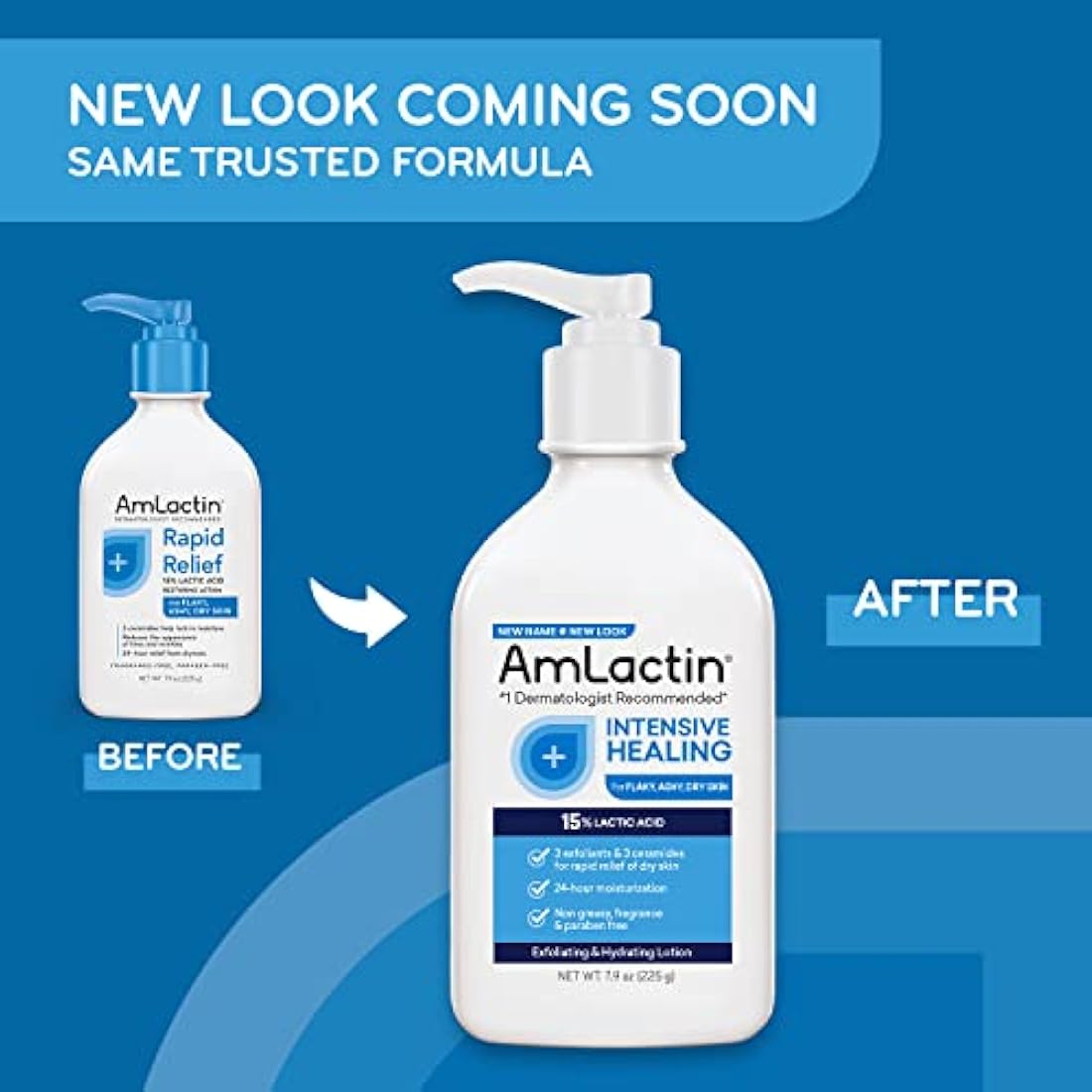 AmLactin Rapid Relief Restoring Lotion with Ceramides - 7.9 oz, 2 Pack