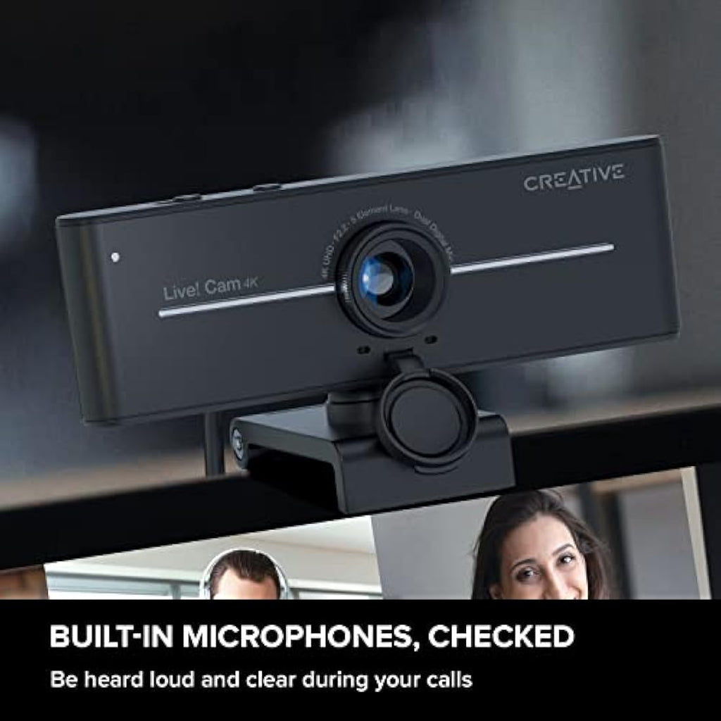 Creative Live! Cam Sync 4K UHD USB Webcam | 95° Wide-Angle & Dual Mics