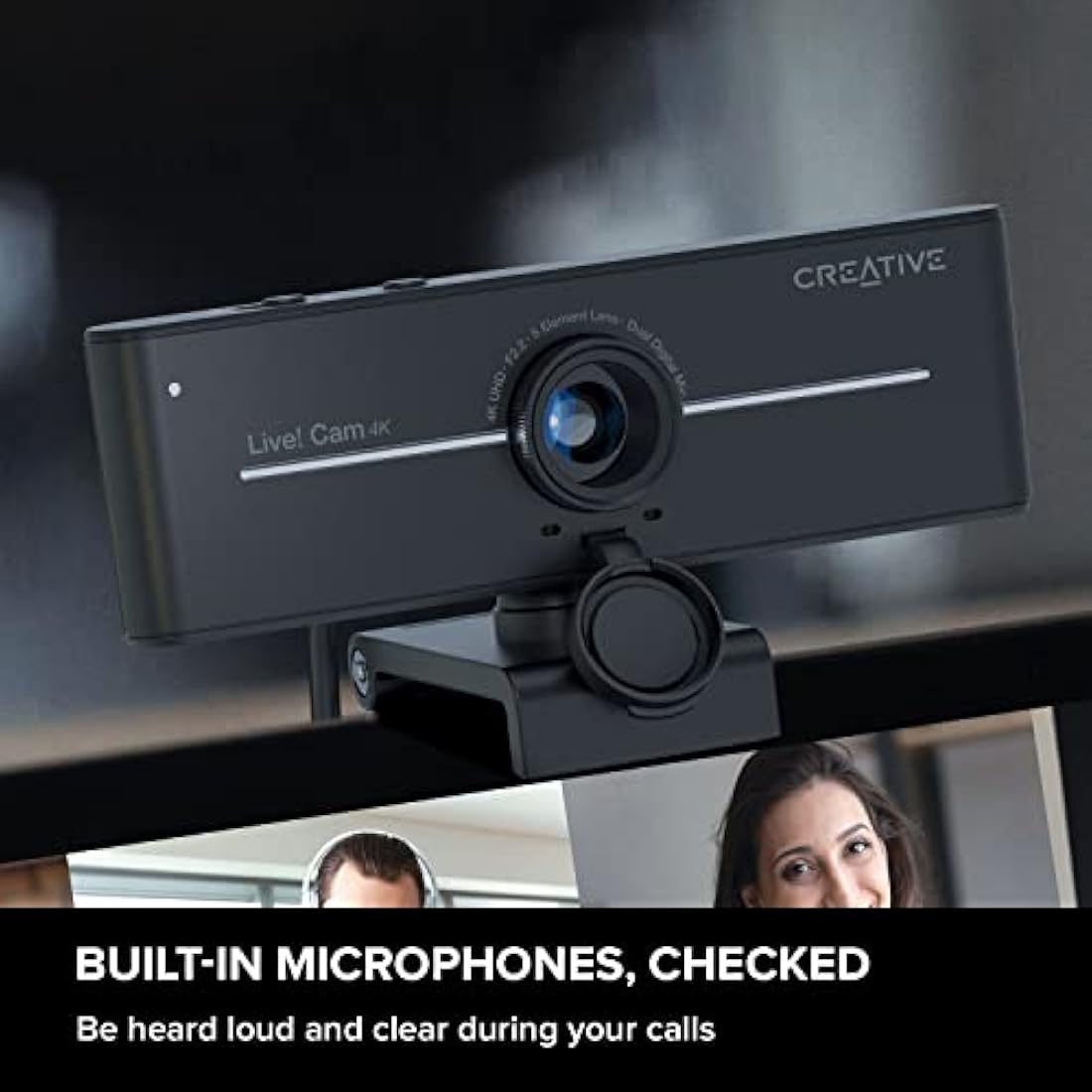 Creative Live! Cam Sync 4K UHD USB Webcam | 95° Wide-Angle & Dual Mics