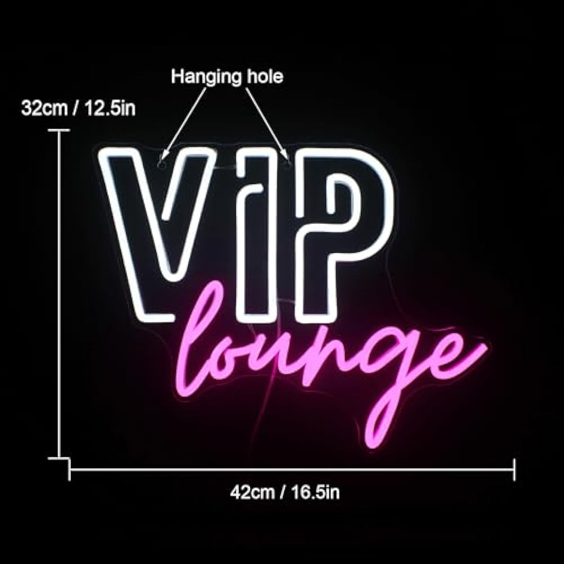 Jolof Store VIP Lounge Neon Sign | Pink & White LED Wall Decor